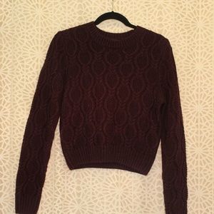 Eggplant Cropped Sweater